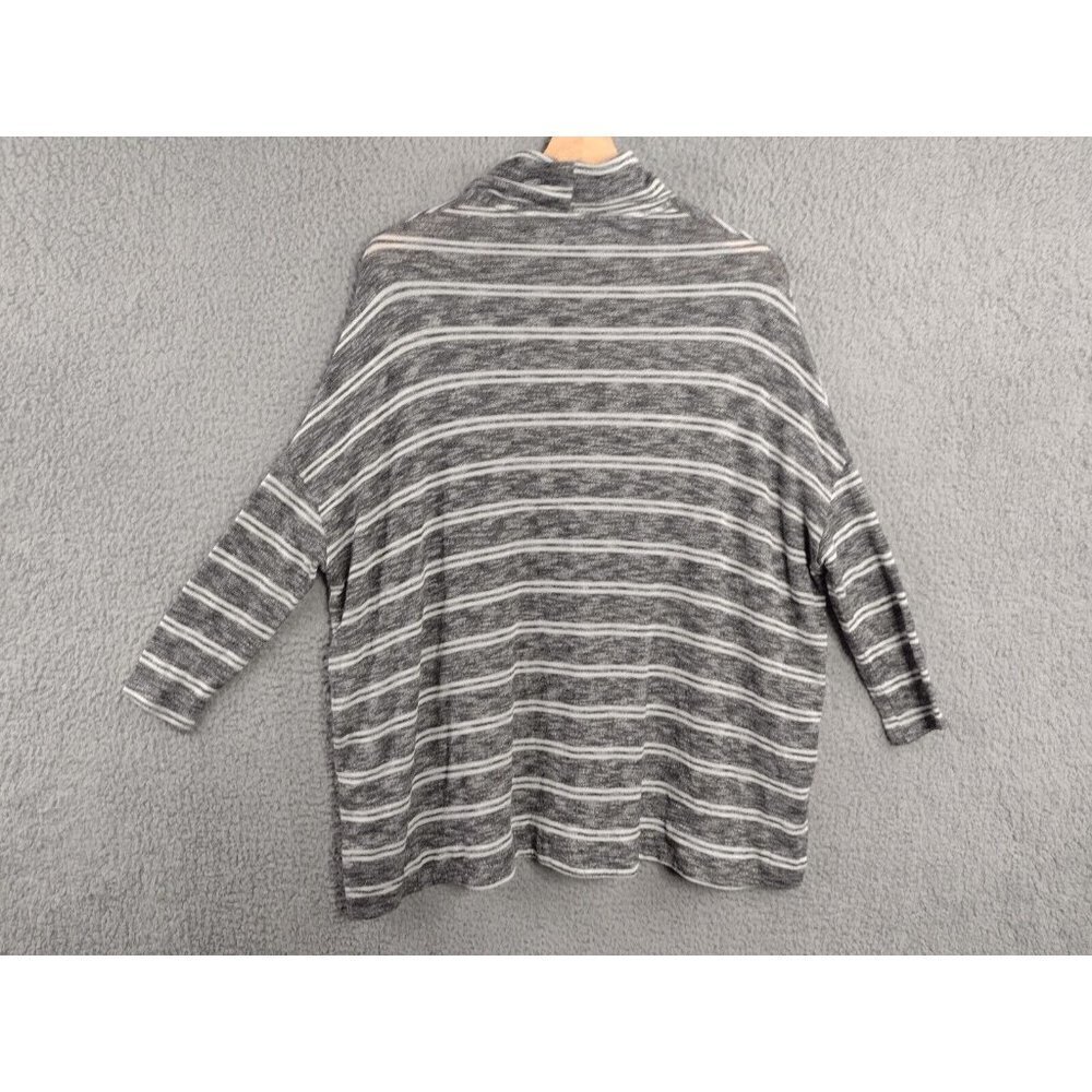 Anthropologie‎ Postmark Mika Oversized Gray White Striped Turtleneck Size Small - Picture 2 of 9